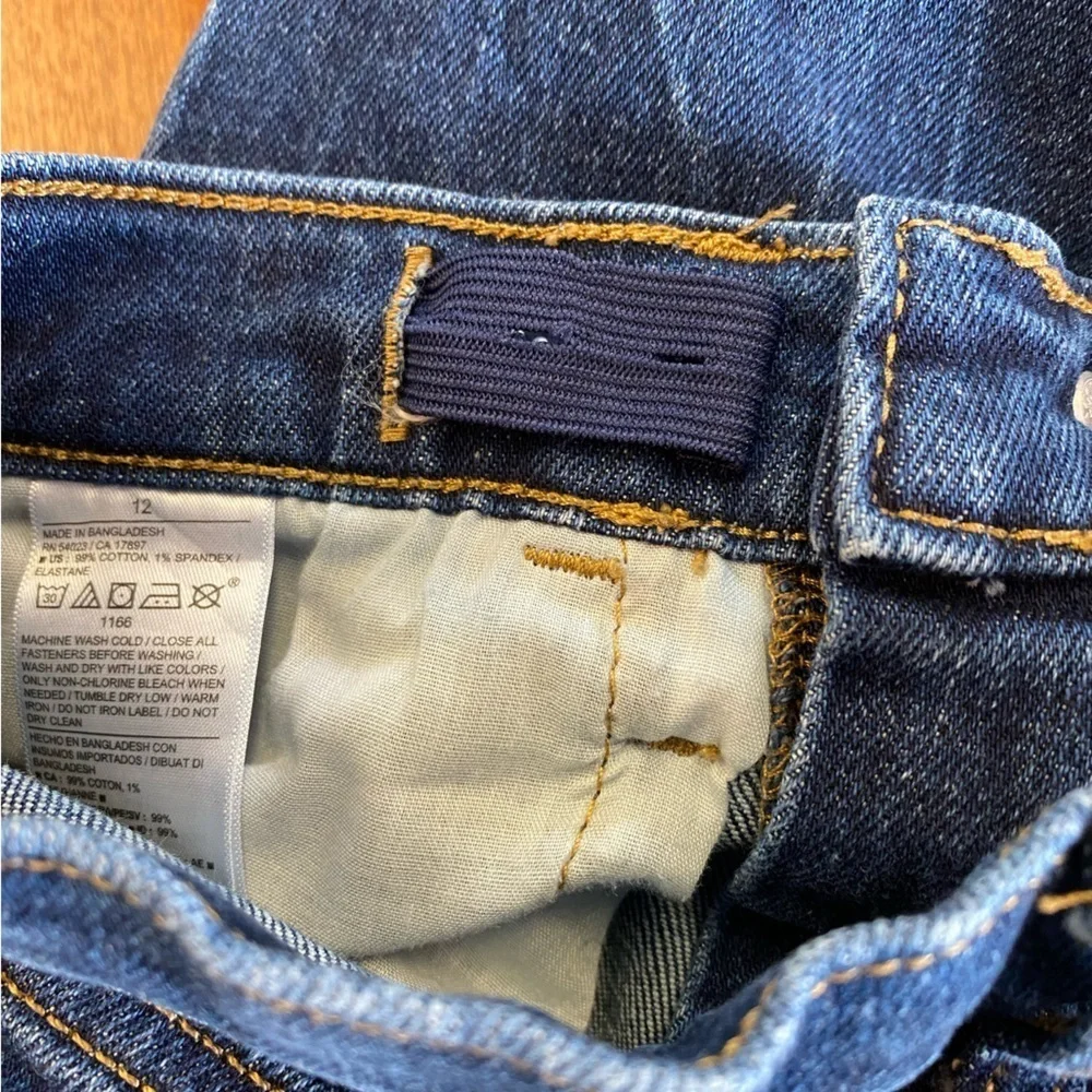 Old Navy Flare Leg Jeans Girls 12 High Rise Dark Wash Blue Stretch Denim Pants